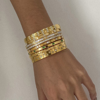 Châu Âu Mỹ ins Phong Cách Mới Thép Không Gỉ Zircon Khóa Vòng Tay Nữ