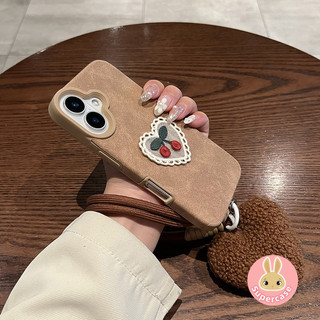 Ốp Điện Thoại Anh Đào Cho Vivo V40 Pro V30 Pro V29 V27 V25 Pro S20 Pro X200 Pro Mini X100 X90 X80 Pro iQOO 13 Ốp Lưng Dễ Thương Có Dây Đeo Thu Đông Sang Trọng Tình Yêu Vỏ Mềm
