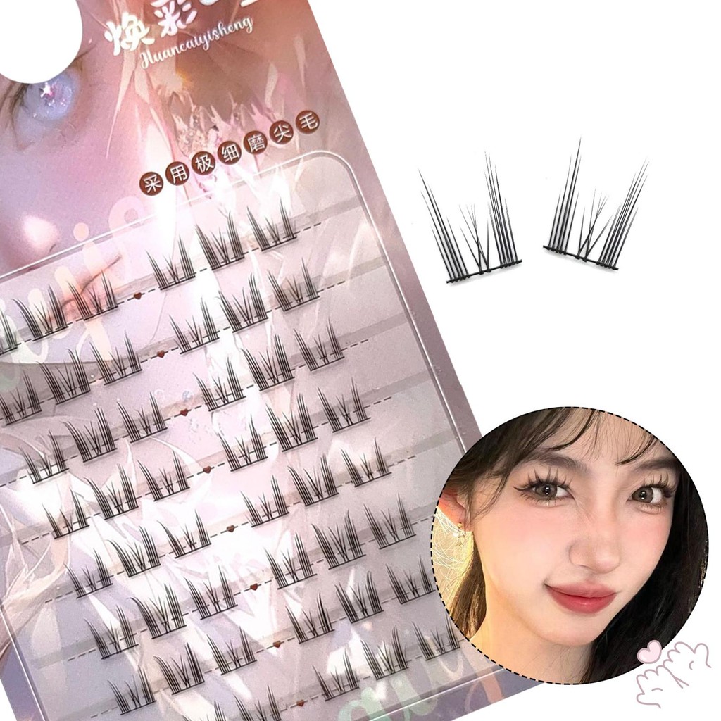 IOIIK 8 hàng-- Dây đen Lông mi giả Phân đoạn Wispy Lash Extension