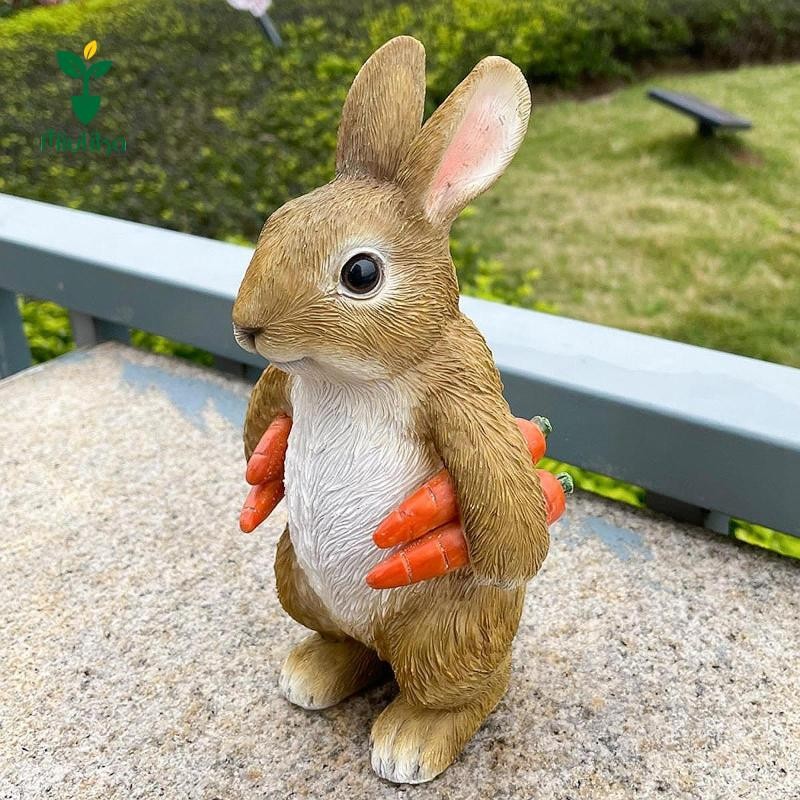 Miulika Hare Vườn Tượng Thỏ Đứng Điêu Khắc Tân Gia Quà Tặng Sân Trang Trí