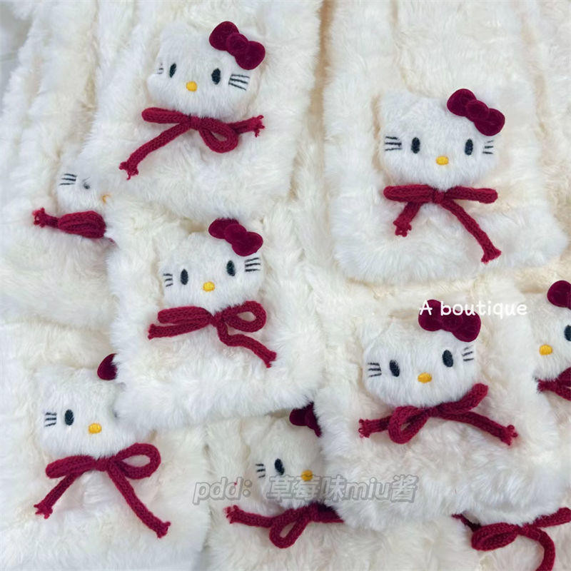 Khăn quàng cổ ngắn dày dặn Kitty ngọt ngào dễ thương