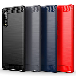Mới LG Velvet 5G Mềm Chống Sốc TPU Ốp Lưng Sợi Carbon Kết Cấu Chống Sốc Bảo Vệ Vỏ Điện Thoại