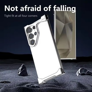 [Jlk] Ốp điện thoại hương liệu chống sốc kim loại không đều cho Samsung Galaxy S23 S24 S25 Ultra Plus Vỏ chống sốc làm mát bằng nhôm