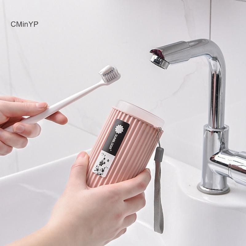 Cminyp Di Động Kem Đánh Răng Bàn Chải Đánh Răng Bảo Vệ Giá Đỡ Du Lịch Cắm Trại Hộp Bảo Quản Vinh Quang