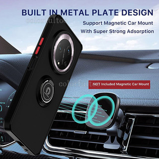 Ốp điện thoại trong suốt Armor Matte cho Honor X9d X9C X9b X9a X 9A X 9B HonorX9C 5G Vỏ chống sốc PC cứng Bảo vệ Camera có giá đỡ vòng từ tính