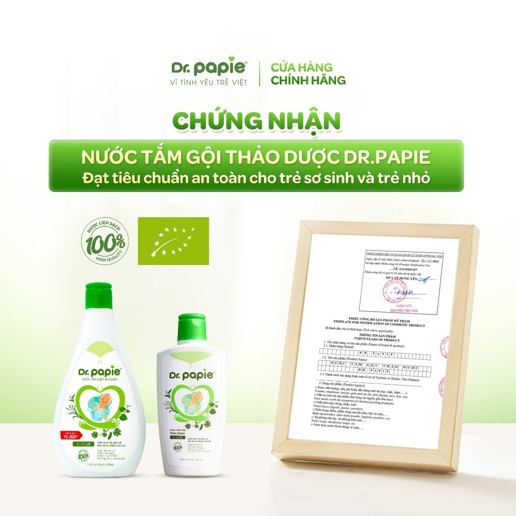 Ảnh Nước Tắm Thảo Dược Dr.Papie Giúp Giảm Mẩn Ngứa, Rôm Sảy, Hỗ Trợ Làm Sạch, Mát Da Bé Chai 230ml/Chai 500ml 4