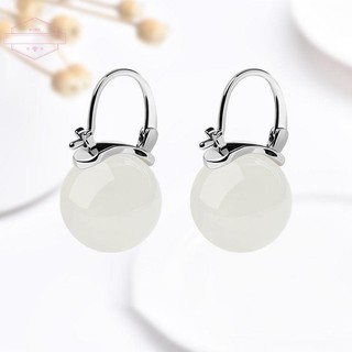 [HORK] Bông tai hạt ngọc bích phong cách cổ xưa Khóa tai khí chất thời trang nhẹ nhàng dành cho nữ Cô gái Bông tai cổ điển Phụ kiện trang sức Quà tặng VN