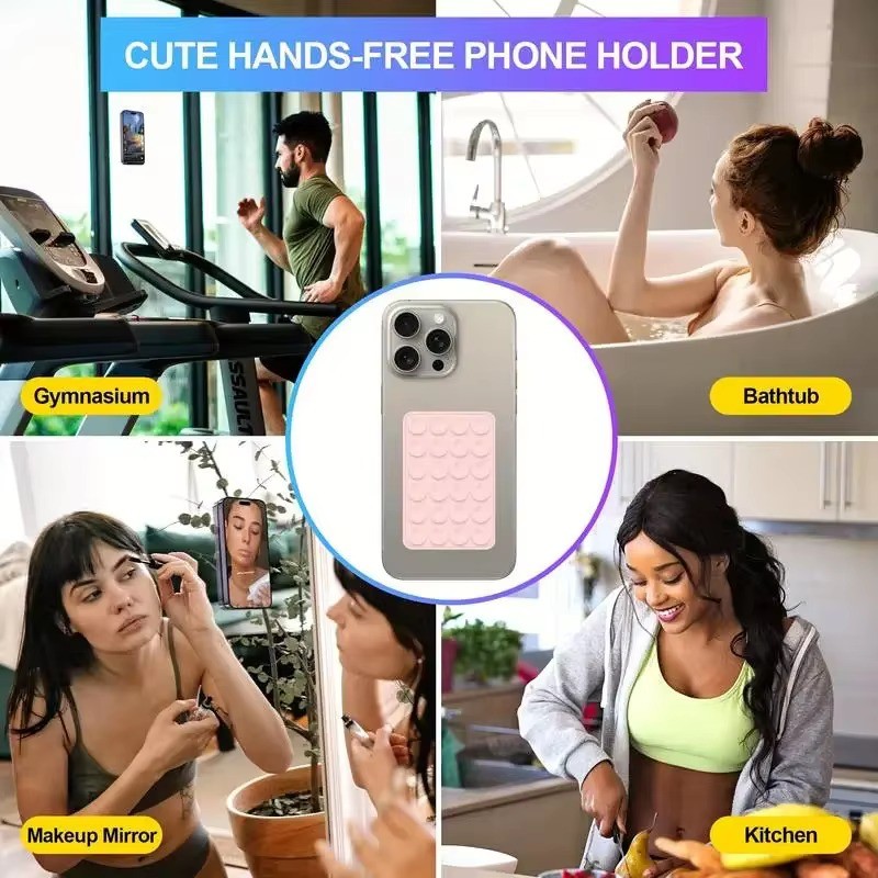 Silicone Hút Điện Thoại Thảm Đa Năng Hút Cốc Treo Tường Chống Trơn Trượt Một Mặt Gắn Mặt Sau Miếng Dán