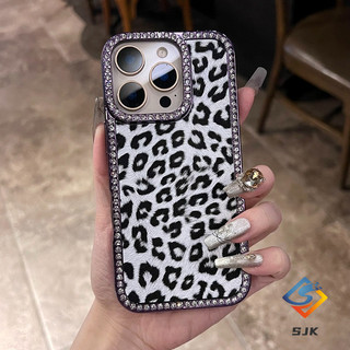 [Sizzling Leopard] Ốp điện TPU cho iPhone 16 15 14 13 12 11 Pro Max | Vỏ chống trượt chống sốc Thiết kế kim cương mạ điện