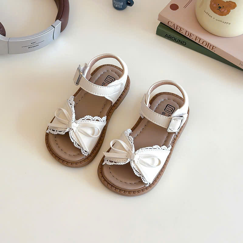 sandal bé gái dép quai hậu cho bé quai chéo nơ xinh xắn êm chân QCCC full hộp trắng cho bé từ 1 tuổi V7925 ( ảnh thật)
