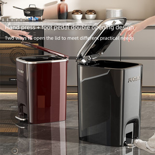 Đôi Mở Và Đóng Thùng Rác Có Thể Bàn Đạp Bấm Tay Tiện Lợi Mở Và Đóng 30cm Đường Kính Cực Lớn Nhà Bếp Phòng Tắm Thép Không Gỉ Lưu Trữ Dụng Cụ Tiện Dụng