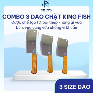 [Giá Xưởng] Combo 3 Dao Chặt King Fish Hàn Quốc, Chặt Xương, Thịt, Cá – Lưỡi Sắc Bén, Cán Chắc Chắn