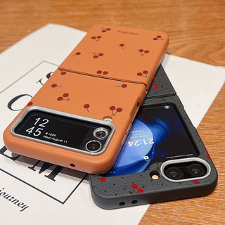 Ốp Họa Tiết Anh Đào Cho Samsung Galaxy Z Flip7 Flip6 Flip5 Flip4 Flip3 Flip 7 6 5 4 3 5G Họa Tiết Da Mềm TPU Gấp Điện Thoại