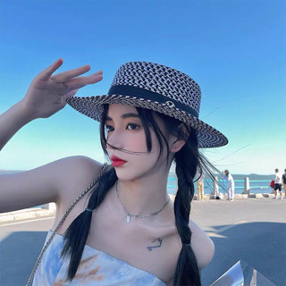 Mũ Rơm Vành Rộng Nữ Có Thiết Kế Chữ Kim Cương Giả Mũ Thoáng Khí Cho Kỳ Nghỉ Đi Biển Du Lịch Ngoài Trời