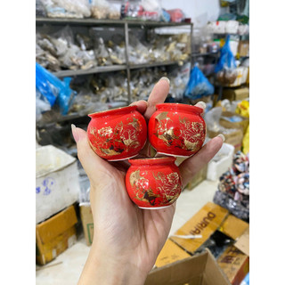 Bộ 3 chiếc cóng sứ dát vàng phụ kiện lồng chim Chào Mào, Chích Choè cao cấp