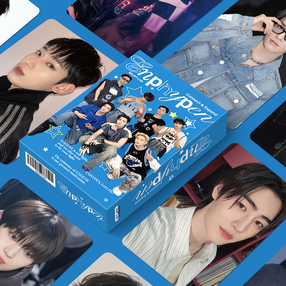 LINXX 55 Chiếc ENHYPEN Nhóm Lomo Cards Holographic 3 Inch Sưu Tập Thành Viên HD Photocards K-Pop Album Merch Bộ Thẻ Giao Dịch Cho ENGENE Bộ Sưu Tập Quạt