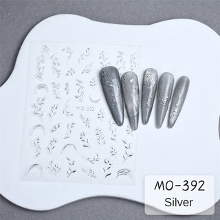 Nail Art Miếng dán móng tay mạ vàng, họa tiết nhung, nhánh vàng và lá ngọc bích, trang trí móng tay, công cụ làm móng cho tiệm nail