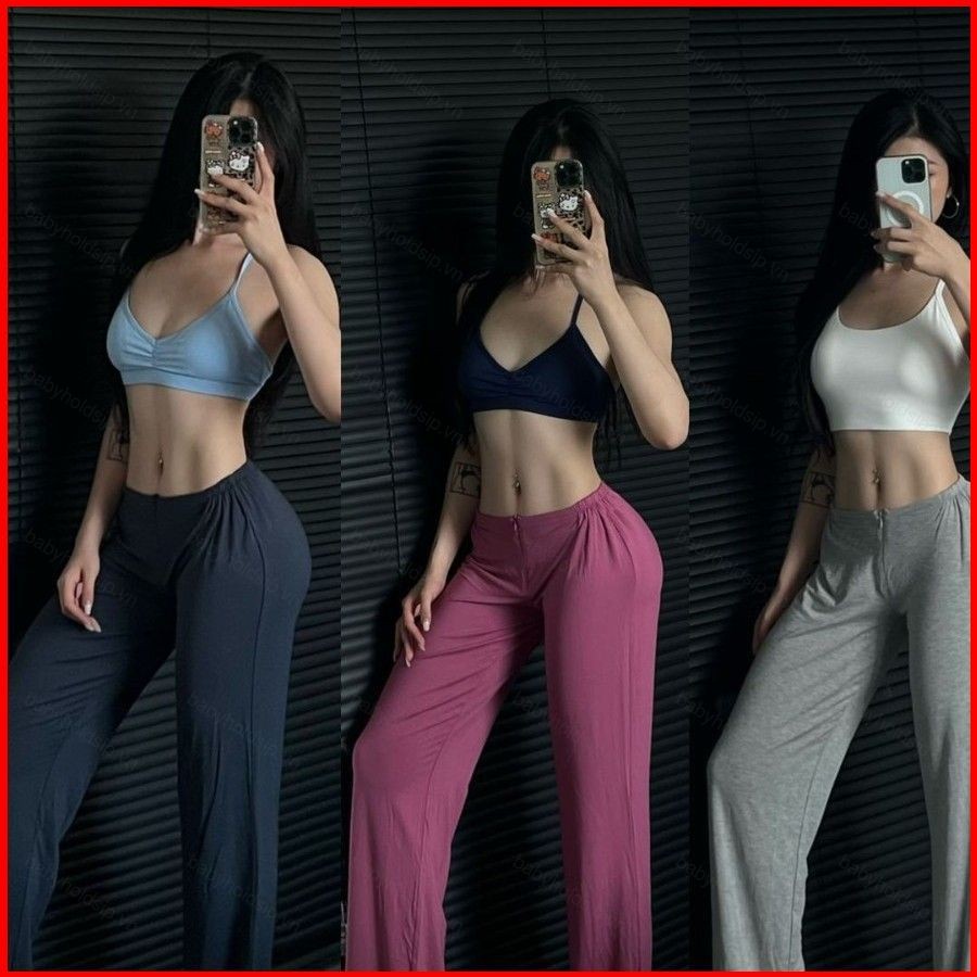BS1 Dây Kéo Thể Dục Yoga Pilates Quần Thể Thao Nữ Drap Quần Thẳng Vải Co Giãn Cao SB1