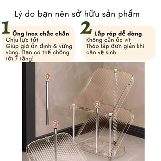 Kệ Để Giày Dép Trong Suốt Đa Năng Nhiều Tầng, Giá Để Giày Xếp Tầng Chịu Lực Tốt, Dễ Dàng Tháo Lắp