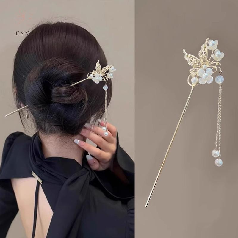 Hnkmp Kẹp Tóc Cổ Vintage Trung Quốc Nữ Tóc Dính Nữ Ngọc Trai Trang Sức Thanh Tóc Hanfu Mũ Đội Đầu Kẹp Tóc Phụ Kiện.