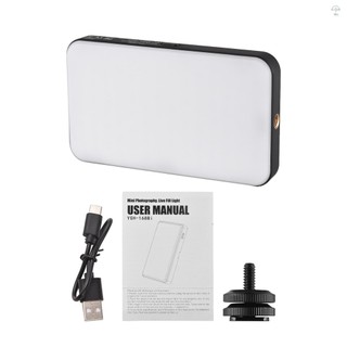 Hilivn) Đèn LED bỏ túi Đèn LED lấp đầy Đèn hội nghị Video 2500K-9000K Pin 3000mAh tích hợp có thể điều chỉnh độ sáng với bộ chuyển đổi giày lạnh để chụp ảnh sản phẩm phát trực tiếp Vlog
