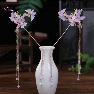 Bộ Kẹp Tóc Nữ Giữ Màu Tua Rua Mũ Đội Đầu Hoa Lược Tóc