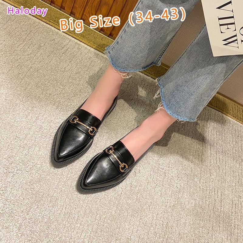 Giày Nữ Đế Dày Size 34-43 Phong Cách Anh Quốc, Da Nhỏ Retro, Chống Trơn Trượt, Mùa Thu Đông, YOYI