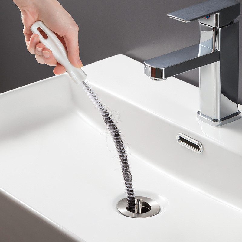 Dụng cụ làm sạch tóc thoát nước nhà bếp Bàn chải dài Bồn rửa nhà linh hoạt Chống tắc nghẽn Móc làm sạch Đường ống Bàn chải nạo vét
