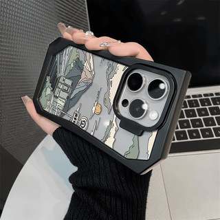 Vỏ Điện Thoại Hình Không Đều, Cho iPhone 16,15,14,13,11,12 Pro Max, Phim Hoạt Hình Tranh Phong Cảnh Xe Lửa