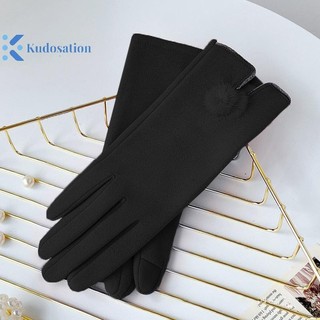 Kudosation Thể thao mùa đông Đi xe đạp ngoài trời Màn hình cảm ứng ấm áp Găng tay dày nhung dành cho nữ