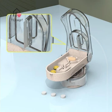 [Tdiepf] 1 Cái Dụng Cụ Cắt Thuốc Di Động Chia Thuốc Bảo Quản Máy Tính Bảng Bộ Chia Cắt Máy Thái Tại Nhà Hộp Đựng Hộp Đựng Thuốc MỚI