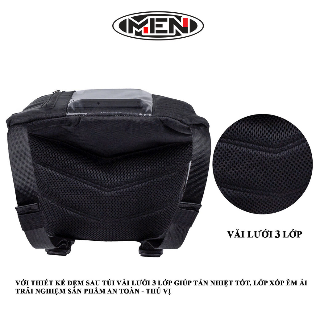 Túi treo đầu xe máy Men-K2 có cổng sạc pin tiện ích [SẢN PHẨM MỚI]