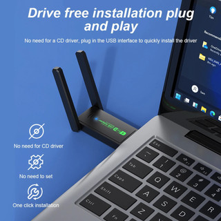 Bộ chuyển đổi Bluetooth WiFi 1300Mbps USB 3.0 Tín hiệu nâng cao 2.4G 5GHz Ăng-ten Wi-Fi Băng tần kép 802.11ac Bộ thu thẻ mạng máy tính không dây Mini