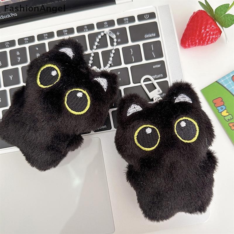 FashionAngel 1PC 12cm Dễ Thương Đen Sang Trọng Móc Khóa Hoạt Hình Mèo Con Mềm Nhồi Bông Búp Bê Mặt Dây Chuyền Chìa Khóa Ô Tô Ba Lô Túi Trang Trí Trẻ Em Quà Tặng VN
