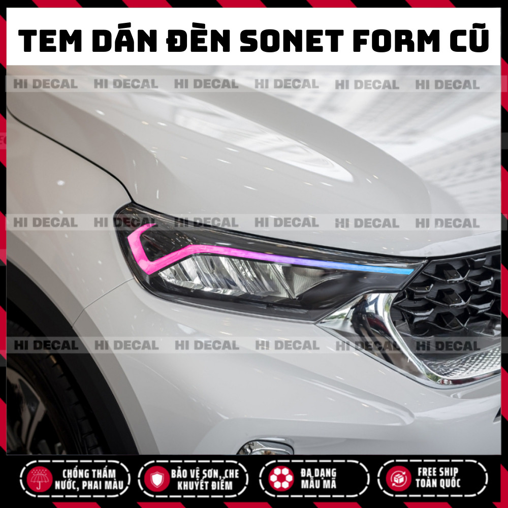 Tem dán đèn Sonet 2020 - 2023 form cũ, Tem trang trí xe chống nước, bền màu, chịu nhiệt tốt