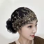 KANGN Mũ Bonnet, Co Giãn Full Cover Khăn Trùm Đầu, Che Tóc Trắng Thoáng Khí Thêu Hoa Chemo Mũ Quà Tặng