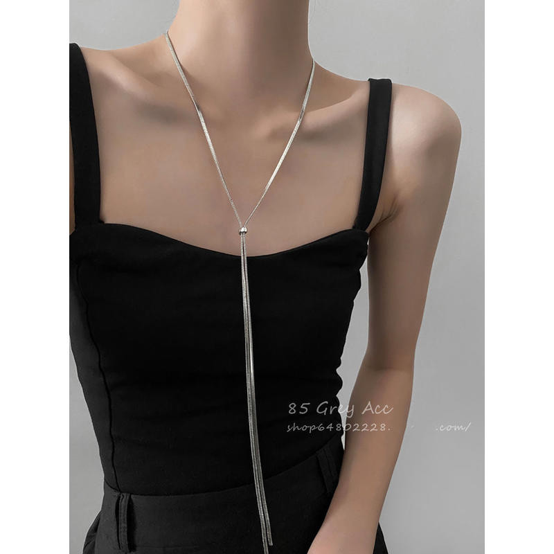 Vòng Cổ Kéo Siêu Dài Nữ Nhẹ Sang Trọng Cao Cấp Đơn Giản Phù Hợp Với Vòng Cổ