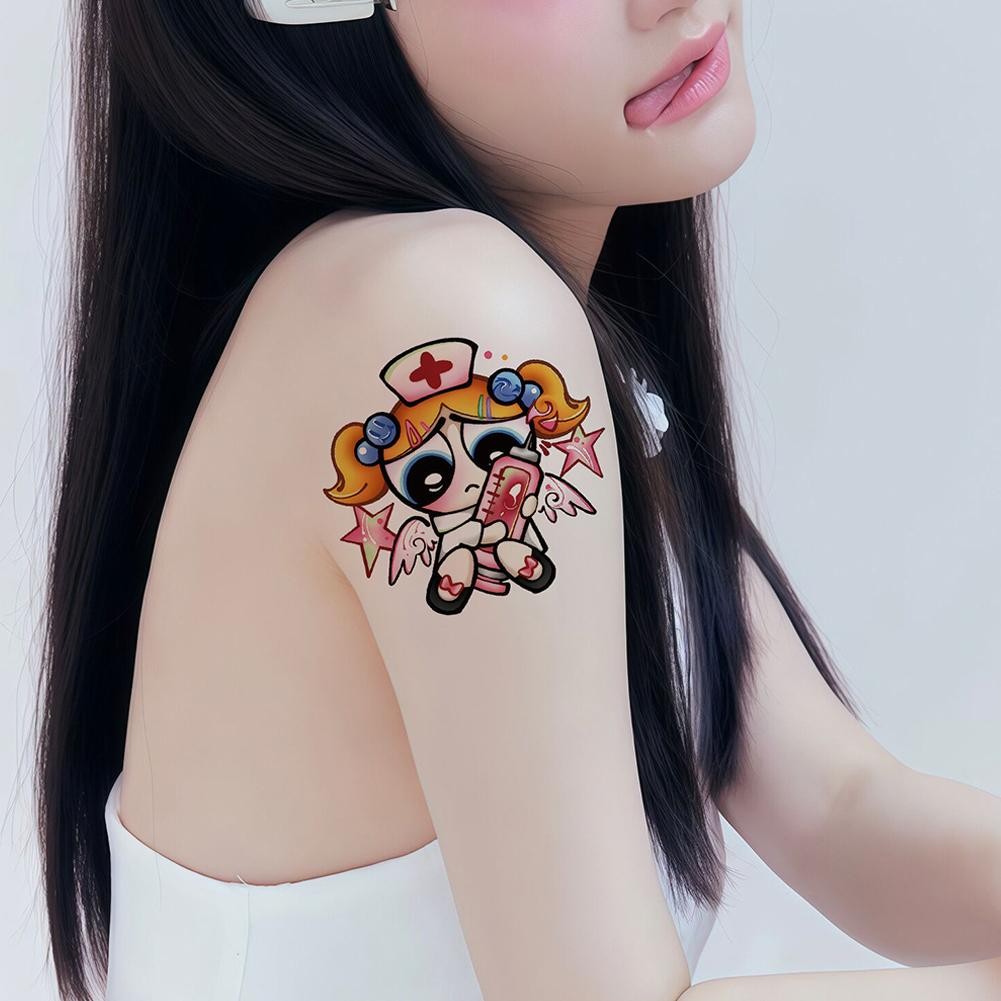 The Powerpuff Girls Hình Xăm Miếng Dán Hoạt Hình Dễ Thương Trẻ Em Chống Thấm Nước Lâu Dài Hình Xăm L7k1