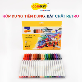 Bút lông thư pháp, 20 màu RETRO rửa được Fiber Pen Thiên Long SWM-C009