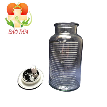 Nắp, Bình Thủy Tinh 2,5 Lít - Bình Đựng Dịch Cho Máy Hút Dịch 2 Bình Các Loại