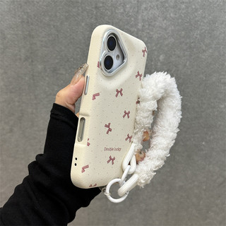Sang Trọng Chấm Nơ Da Trống Túi Điện Thoại iPhone16 15 14 13promax Chống Sốc Bảo Vệ camera Chống Rơi Vỏ Cứng Mặt Sau