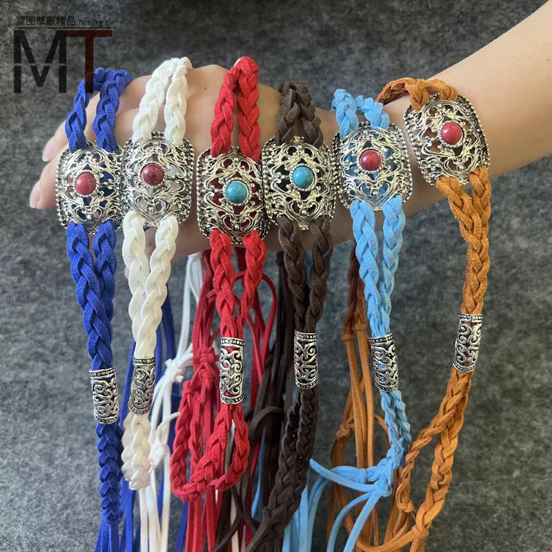 ✨Cửa Hàng Phong Cách Dân Tộc Mông Cổ Tây Tạng Dây Tóc Mũ Đội Đầu Phong Cách Tây Tạng Phong Cách Kỳ Dị Nam Nữ Tóc Đầu Trước Trang Trí Bện Độc Đáo Đầu Tua Rua Dây 25.4.28