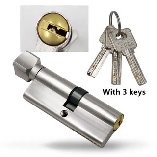Khóa xi lanh cửa thiên vị 70mm 3 phím Lối vào chống trộm bằng đồng thau Khóa cửa AB An ninh gia đình Nội thất Khóa phòng ngủ Xi lanh