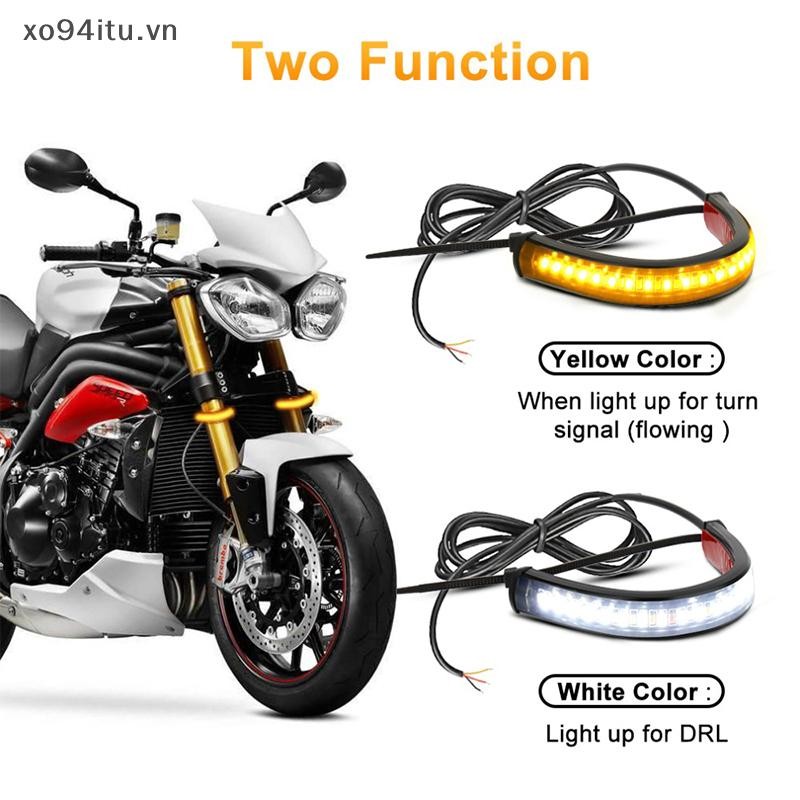 XOITU LED Xe Máy Bật Đèn Tín Hiệu & DRL Moto Flasher Vòng Nĩa Dải Đèn VN