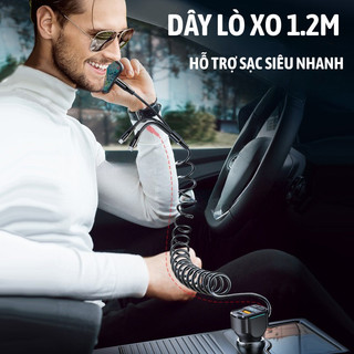 Bộ Sạc Xe Hơi K4 Myd.23 Cáp Sạc 3 Trong 1 Lò Xo USB Kép Dành Cho Ô Tô Hỗ Trợ PD 20W