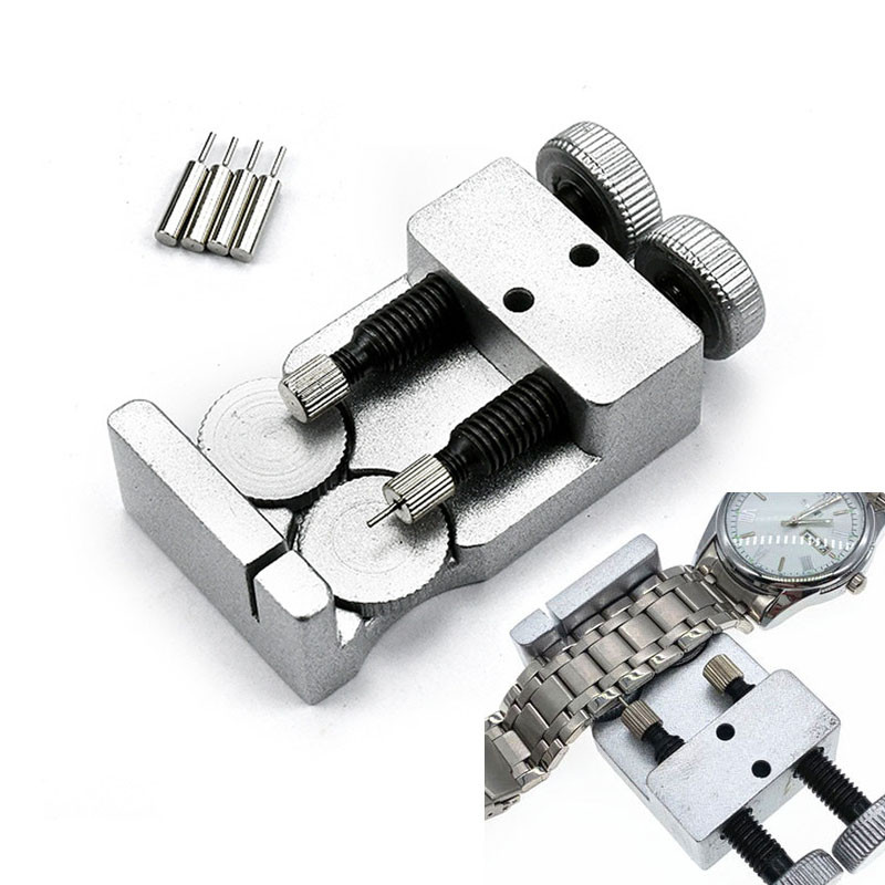 Bộ dụng cụ tháo liên kết đồng hồ 2 trong 1 Công cụ loại bỏ dây đeo đồng hồ Công cụ định cỡ Đồng hồ Công cụ loại bỏ chốt với chân đục lỗ bổ sung