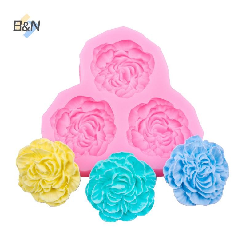 B & N 3D Khuôn Làm Bánh Hoa Mẫu Đơn Hoa Mẫu Đơn Khuôn Silicon Bánh Kẹo Nướng Khuôn Socola Nhà Bếp Món Tráng Miệng Dụng Cụ Nướng Bánh.