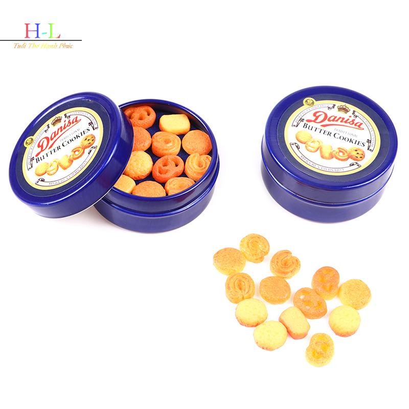HL 1 Cái 1 / 12 Nhà Búp Bê Thu Nhỏ Bánh Quy Đan Mạch Hộp Thiếc Màu Xanh Bộ Phụ Kiện Nhà Bếp LMWU