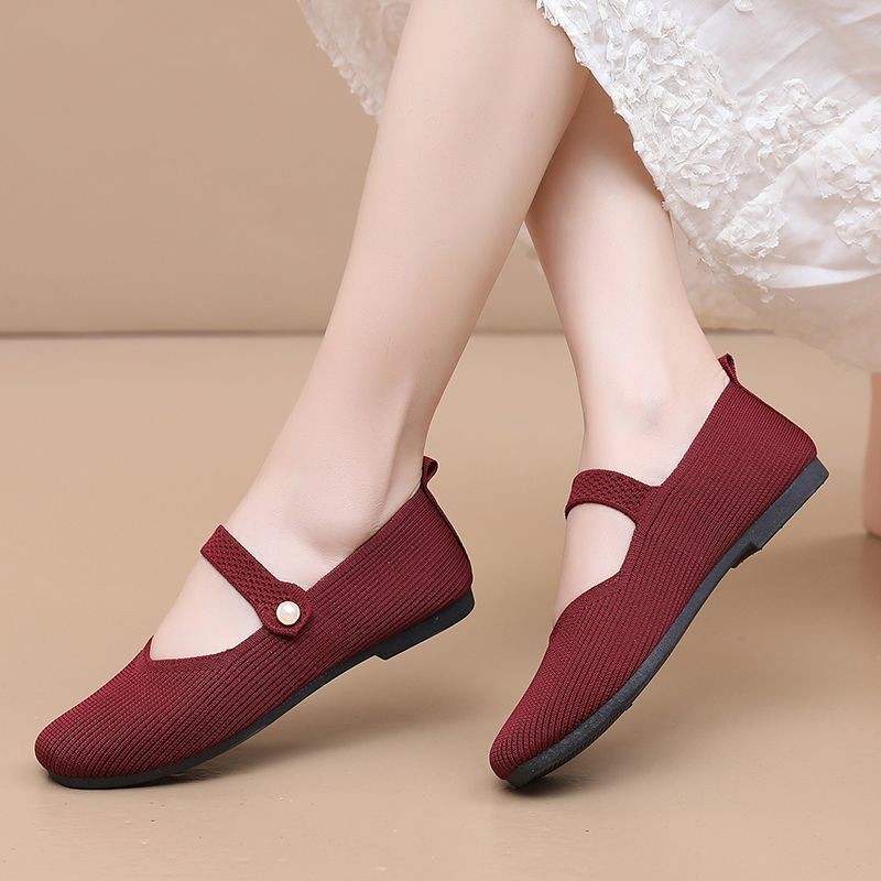 Giày vải Bắc Kinh cũ thoáng khí, đế mềm, chống trơn trượt, slip-on, 25.5.11