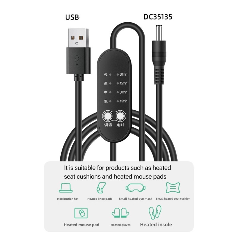 [3C] Cáp USB Nam Sang DC35135 Có Công Tắc Điều Khiển Nhiệt Độ Và Hẹn Giờ Để Làm Nóng Miếng Lót Chuột